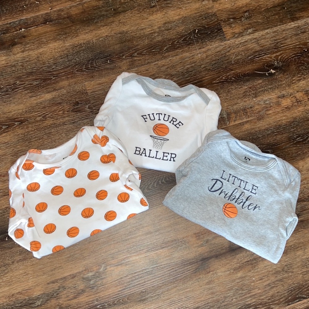 Three Long-Sleeve Toddler Basketball Shirts